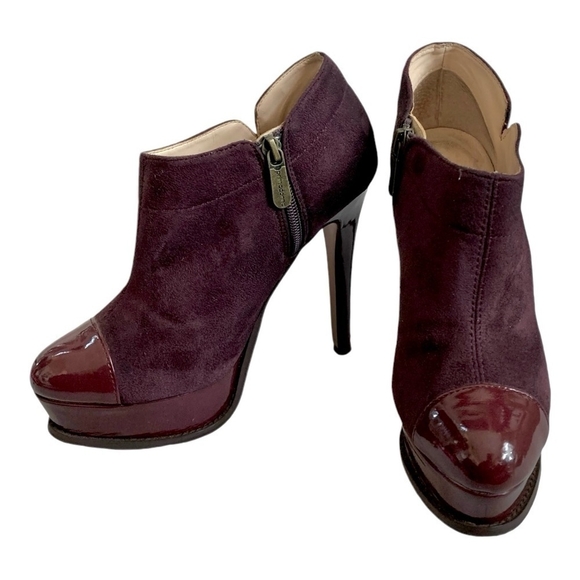 PRIMADONNA Burgundy Faux Suede Leather High Heel Ankle Booties Women’s Size 36 - Picture 4 of 10